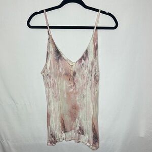 Abstract Tank Top with Zipper